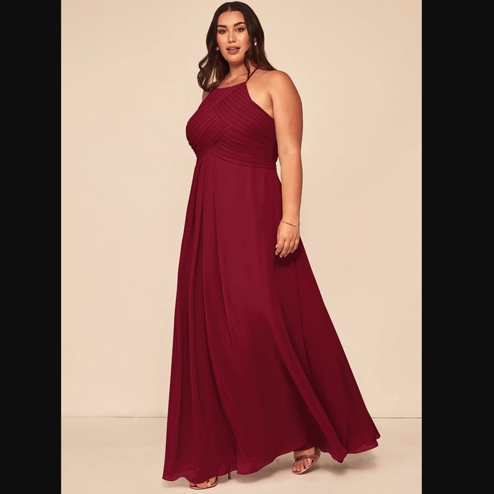 Azazie Ginger Bridesmaid Dress, Burgundy A12